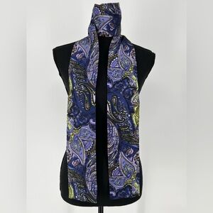 TALBOTS PAISLEY SILK PURPLE AND‎ LIME FASHION SCARF